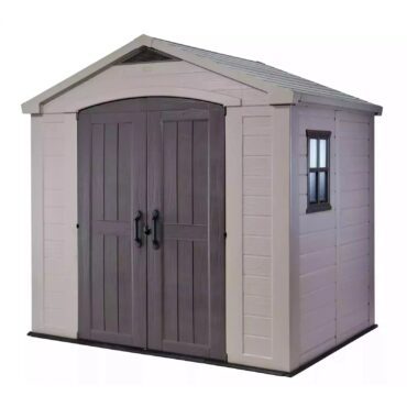 Keter 8’x6′ Factor Heavy Duty Plastic Garden Shed – Beige-oakleysgardenmachine- Free shipping