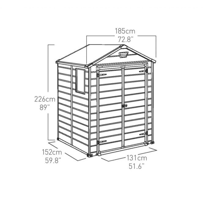 Keter 6′ x 5′ Manor Plastic Garden Storage Shed – Grey-oakleysgardenmachine- Free shipping