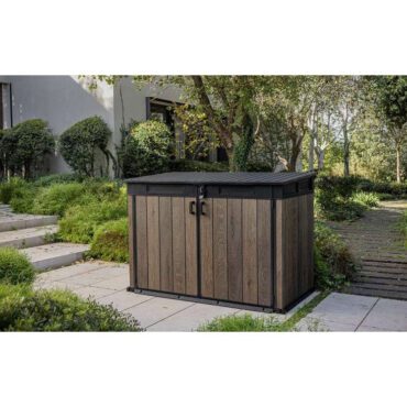 Keter 6′ x 3′ Walnut Signature Horizontal Plastic Shed – Walnut Woodlook-oakleysgardenmachine- Free shipping