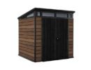 Keter 7′ x 7′ Walnut Signature Pent Plastic Shed – Walnut Woodlook-oakleysgardenmachine- Free shipping