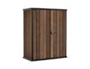 Keter 4.5′ x 2′ Walnut Signature Heavy Duty Vertical Plastic Garden Shed with Shelves – Walnut-oakleysgardenmachine- Free shipping