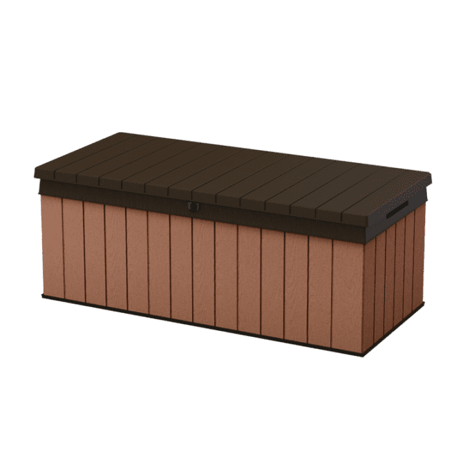 Keter Darwin 380L Plastic Storage Box – Brown-oakleysgardenmachine- Free shipping