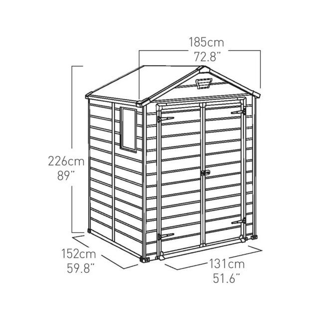 Keter 6′ x 5′ Manor Plastic Garden Storage Shed – Beige-oakleysgardenmachine- Free shipping