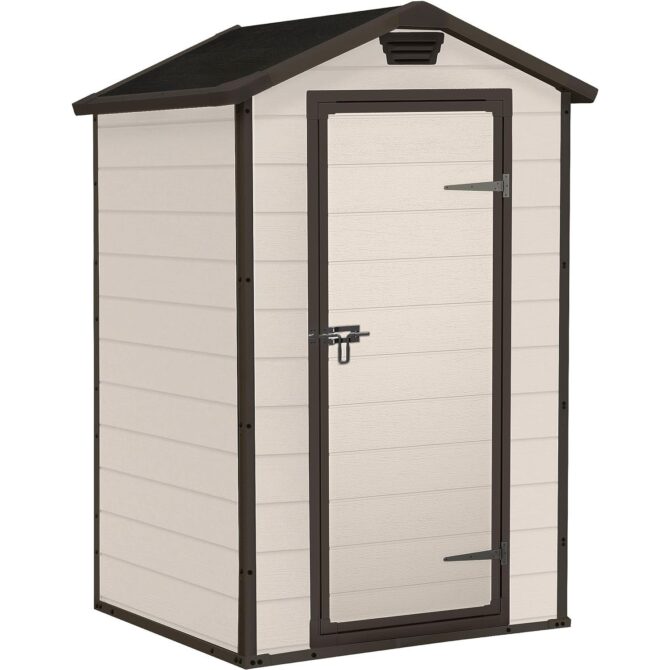 Keter 4′ x 3′ Manor Plastic Garden Storage Shed – Beige