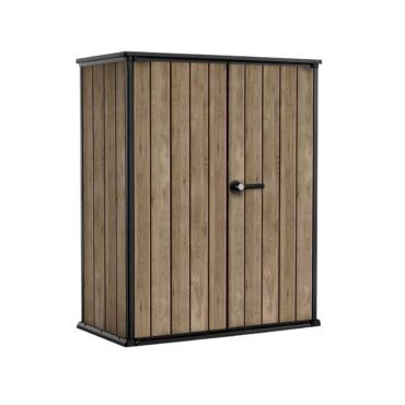 Keter 4.5′ x 2′ Ashwood Signature Alto Heavy Duty Vertical Plastic Garden Shed with Shelves – Woodlook-oakleysgardenmachine- Free shipping