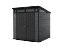 Keter 7’x 7′ Cortina Heavy Duty Plastic Pent Shed – Dark Grey-oakleysgardenmachine- Free shipping