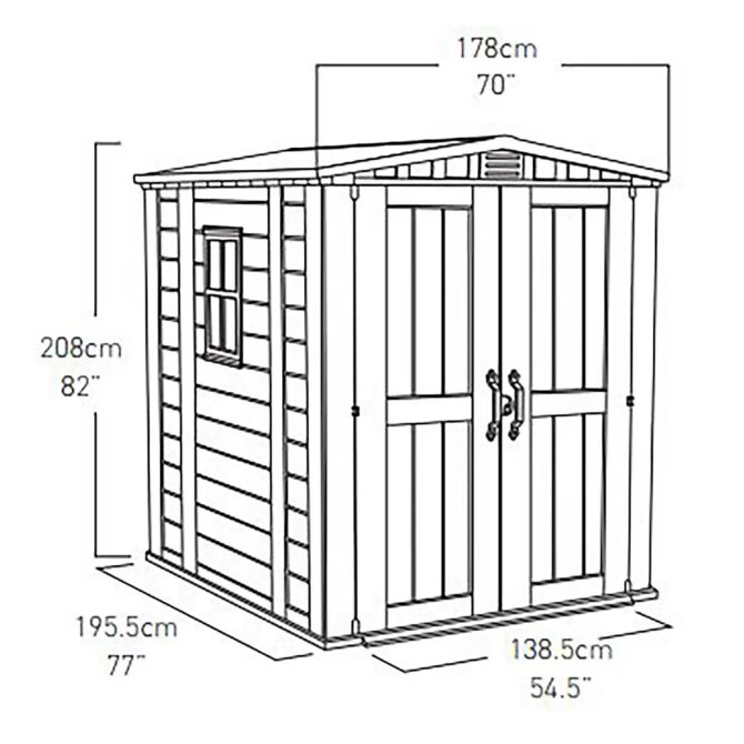 Keter 6’x6′ Factor Heavy Duty Plastic Garden Shed – Beige-oakleysgardenmachine- Free shipping