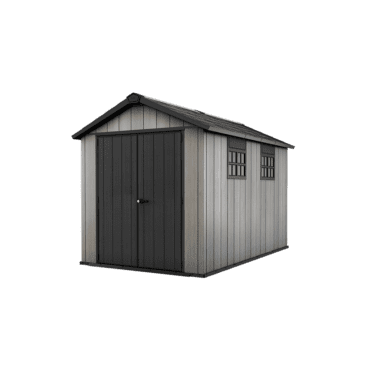 Keter 7.5′ x 11′ Oakland Heavy Duty Plastic Shed – Grey-oakleysgardenmachine- Free shipping