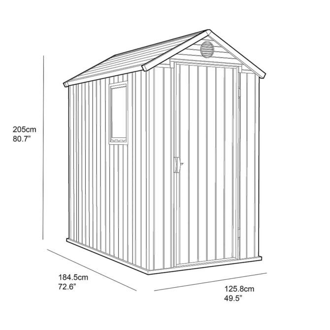 Keter 4’x6′ Darwin Heavy Duty Plastic Garden Shed – Brown-oakleysgardenmachine- Free shipping