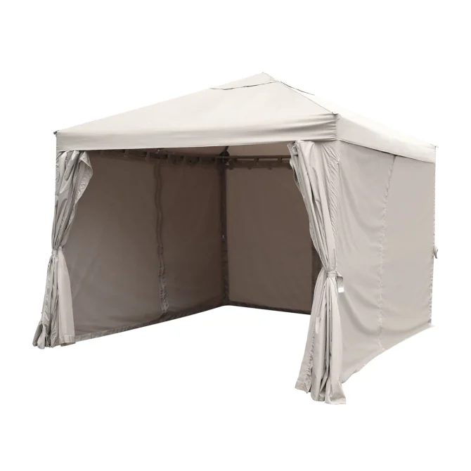 GoodHome Preston Taupe Square Gazebo tent (H) 2.88m (W) 3m (D) 3m